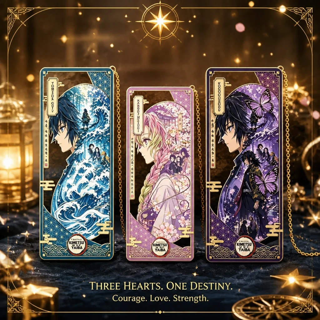 Demon Slayer Anime Metal Bookmark Exquisite Collectible Avatar Series ACG Cartoon Manga Goods Student Gift Reading Accessories