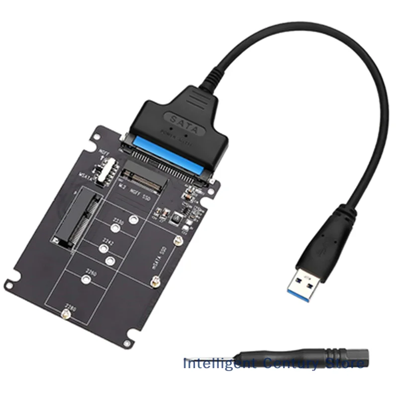 （In）M2 USB Adapter NGFF to SATA Adapter MSATA To USB SATA 3.0 Converter External mSATA m.2 NGFF to SATA3 USB Adapter Riser Board