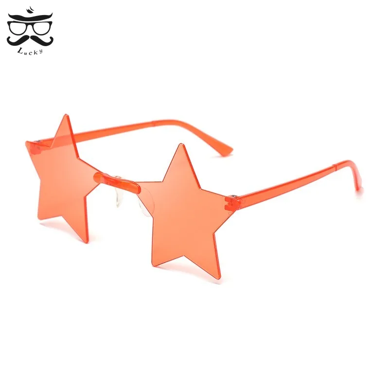 Candy-colored Thin Star Sunglasses Ocean Color Rimless Personality Dazzling PROM Sunglasses Gafas De Sol Para Hombre