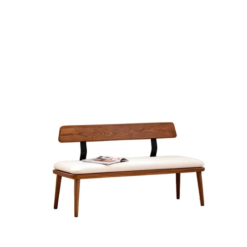 

Simple modern bench home living room new Chinese backrest bench dining chair solid wood entrance bench bench bench