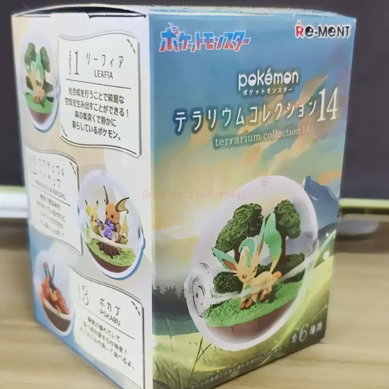 Em estoque genuíno re-ment pokemon: coleção de terrário 14 caixa cega poke ball eevee pikachu anime modelo presentes periféricos