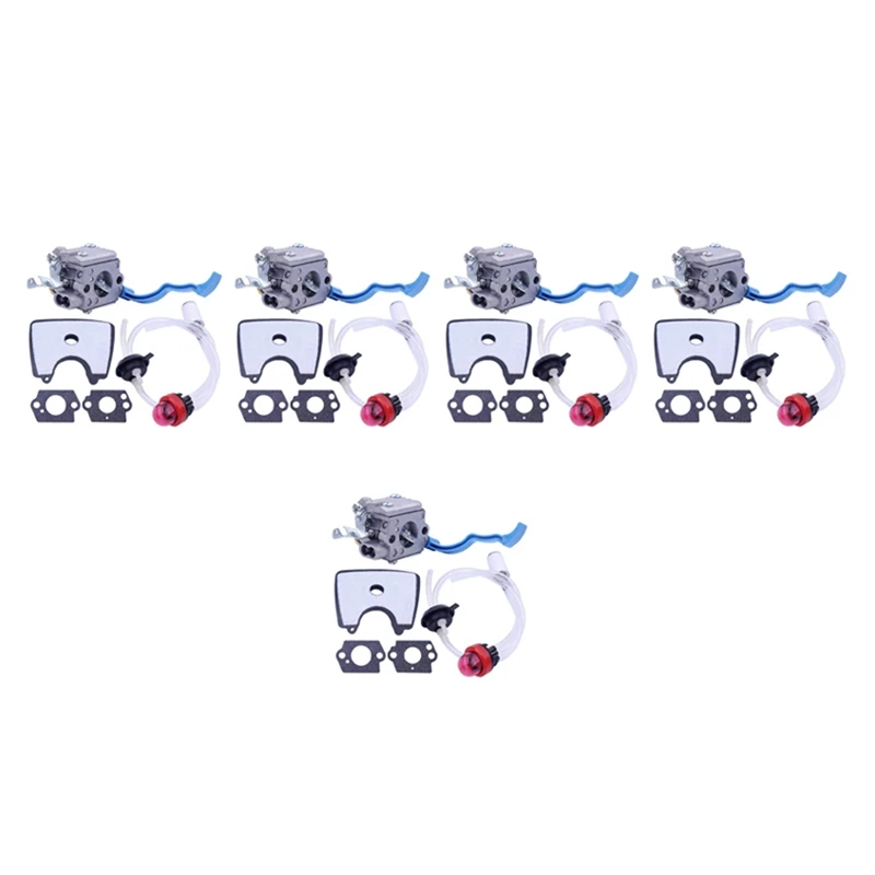 5X Carburetor With Air Fuel Filter Line Tune For Husqvarna 125B 125BX 125BVX Leaf Blower Parts For Zama C1Q-W37