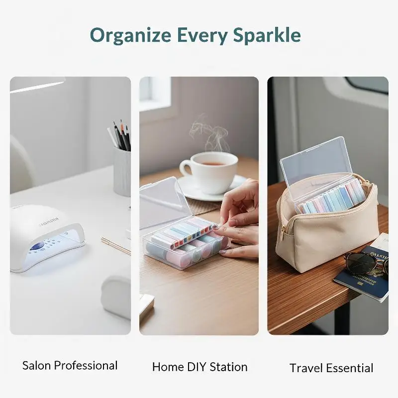 Mini Portable Anti Wrinkle Nail Art Transfer Foil Storage Box 10 Slot Ideal for DIY Nail Art Lovers Gift - view 4
