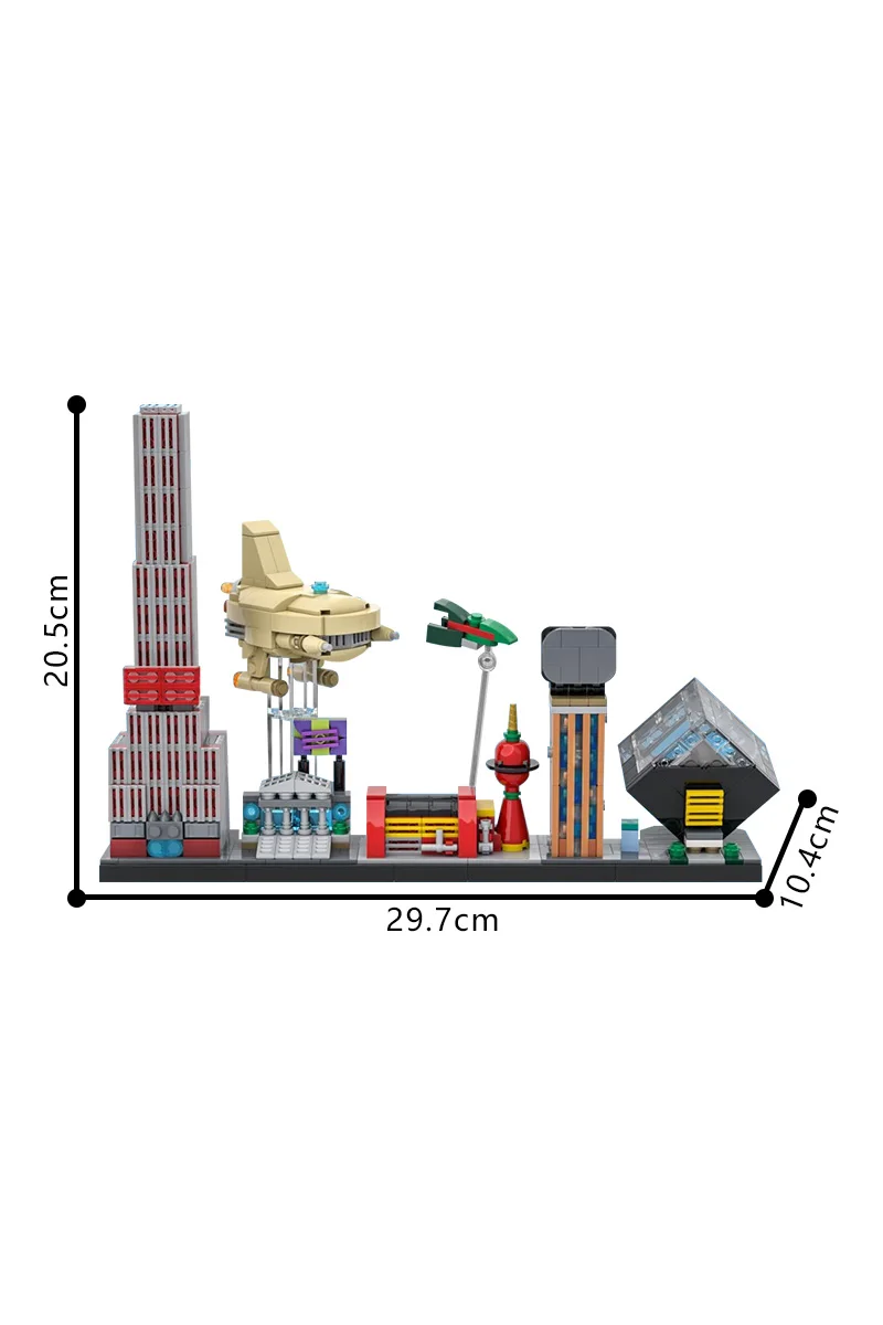 

MOC-85403 Futurama Animation Skyline Модель Строительные блоки Futurama Skyline City Street View Архитектура Кирпичи Игрушки Подарки для детей