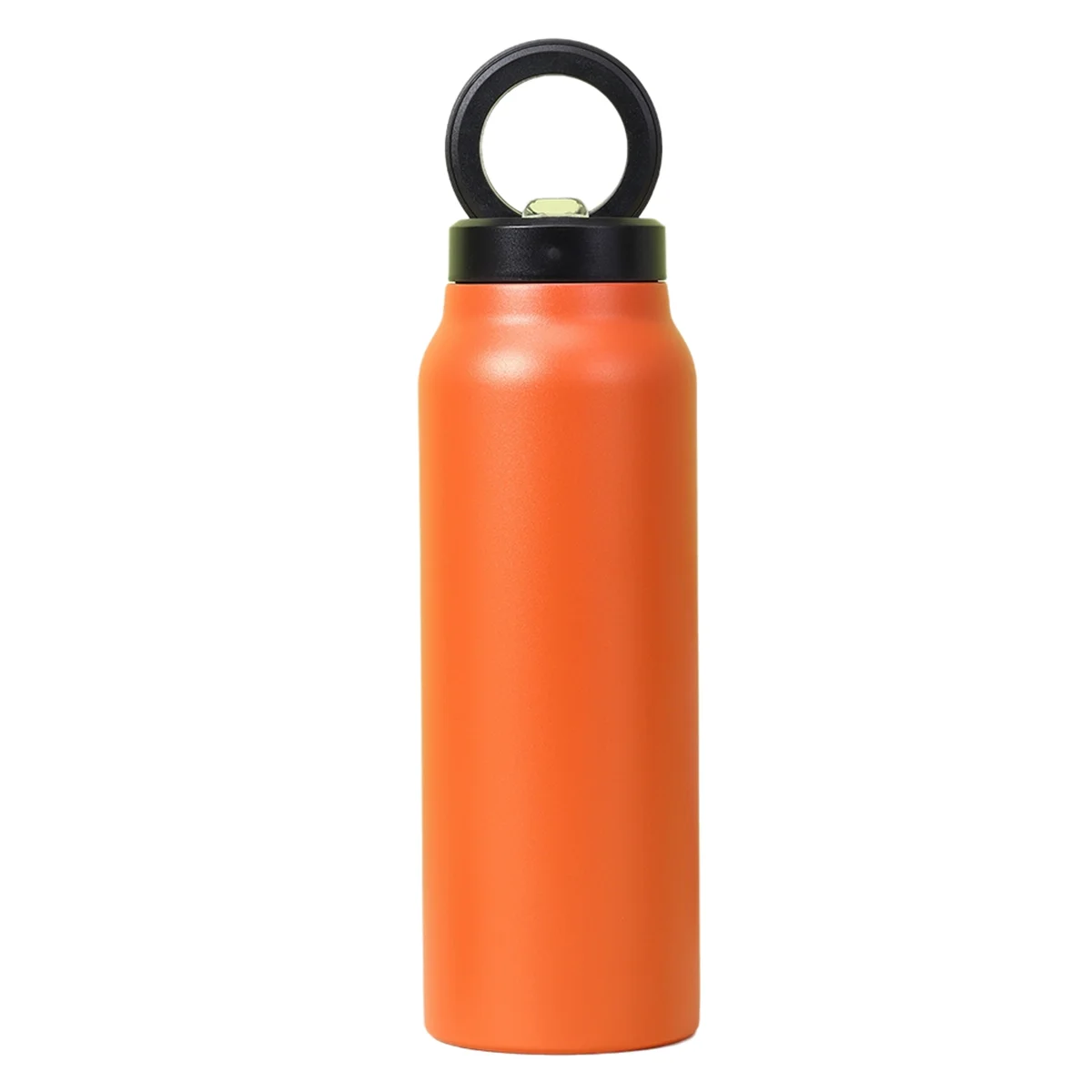 Orange Insulated Water Bottle with Magnetic Phone Holder, Made of Stainless Steel