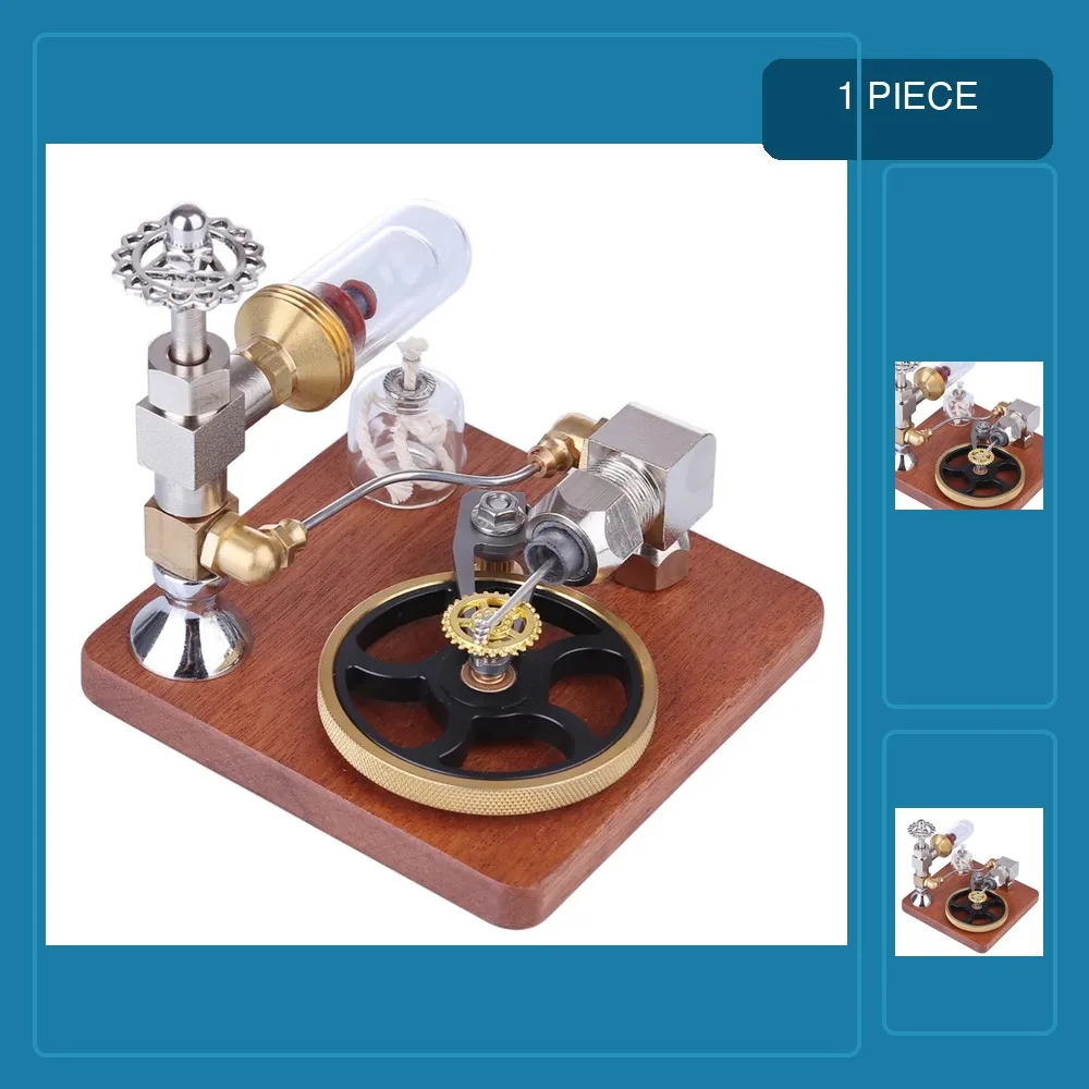 Adjustable Speed Stirling Engine Model Science Experiment Engine Toy with Horizontal Flywheel Physics Steam Power Toy
