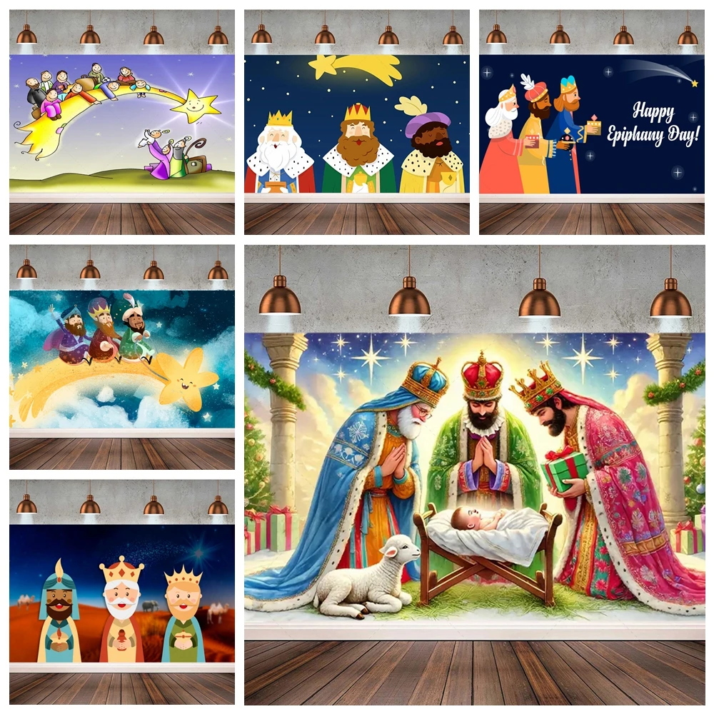 

Three Kings Day The Revelation Of The Lord Guides Our Star Nativity Scene And The Three Wise Men Religion Background Decor Props