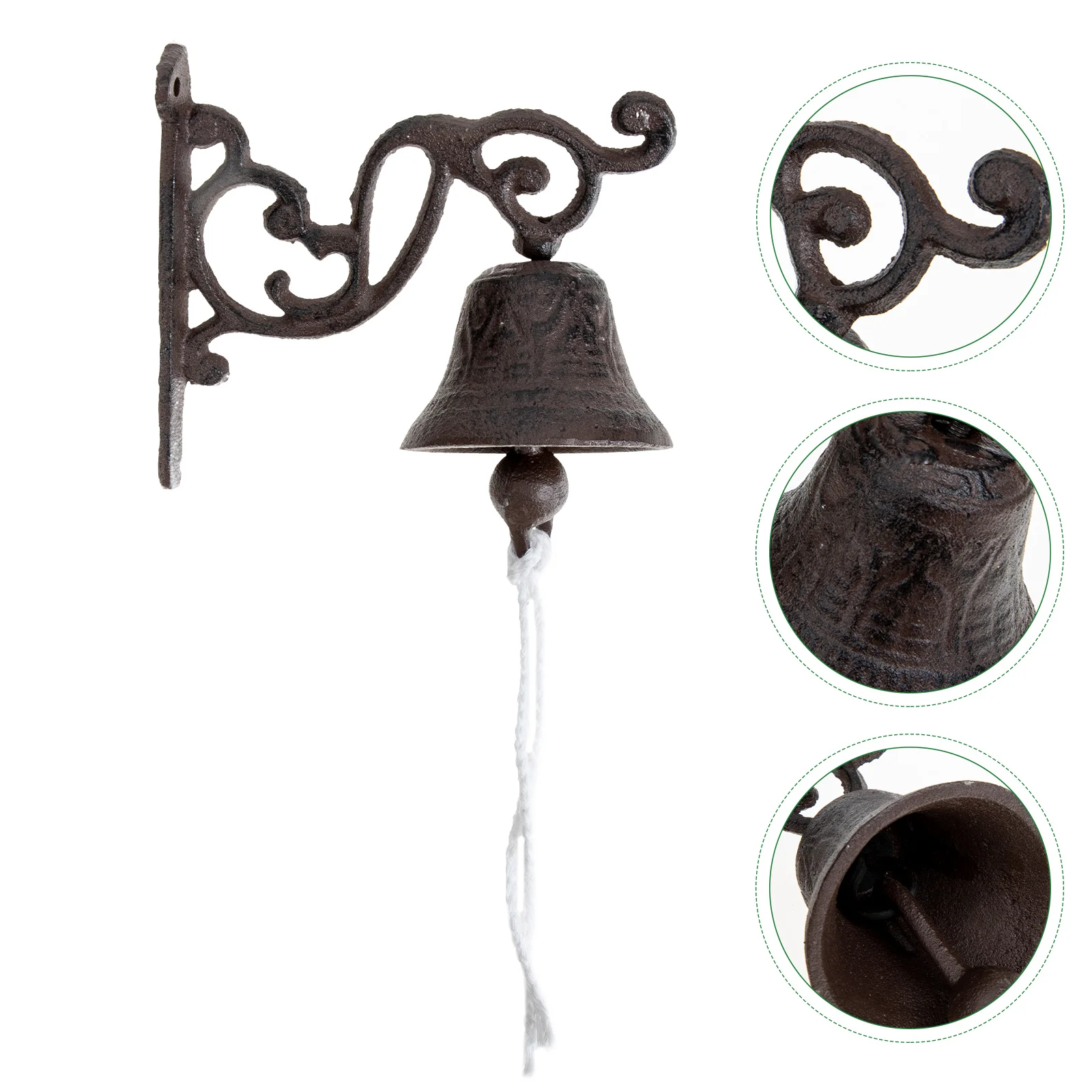 

Cast Rustic Style Doorbell Wall-Mounted Vintage Manually Shaking For Garden Terrace Cafe Home Decoration Welcome Sign Retro
