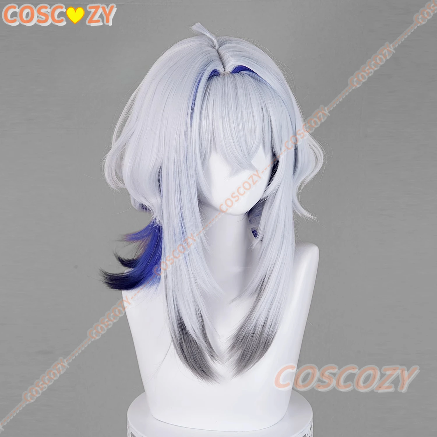 วิกผมคอสเพลย์วูเธอริงเวฟส์ กาลเบรนาสีฟ้าผมยาวประบ่าเส้นใยทนความร้อนผมคาร์นิวัลปาร์ตี้ฮาโลวีนวิกผม
