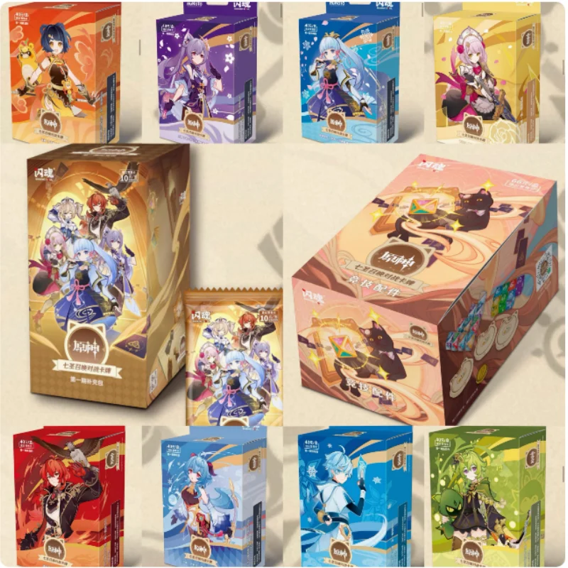 Hot Genshin Impact Game Seven Saints Call Battle Card Game Accessories Card Supplement Package Card Collecting Hobby Game Card