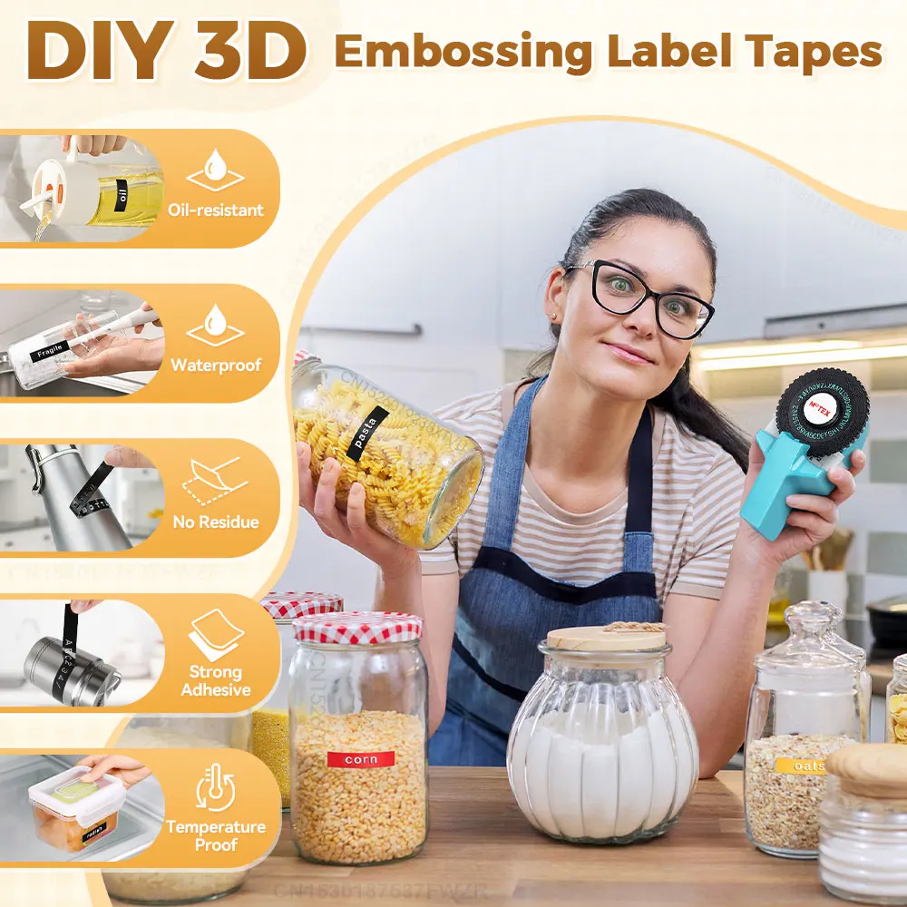 Mini Label Printer Maker Motex E101 Dymo Labeler Portable 3D Embossing Typewriter Replace for B90 Dymo 12965 Labeling Machine