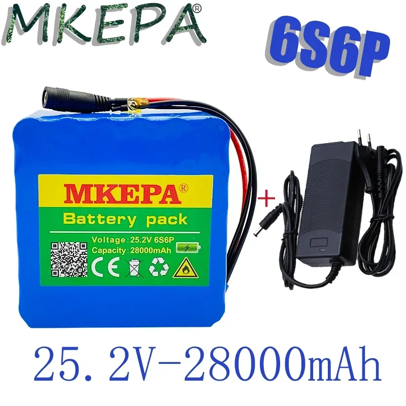 

24v 28ah 6S6P lithium battery 25.2V 28000mAh li-ion battery for bicycle battery pack 350w e bike 250w motor + 2A charger