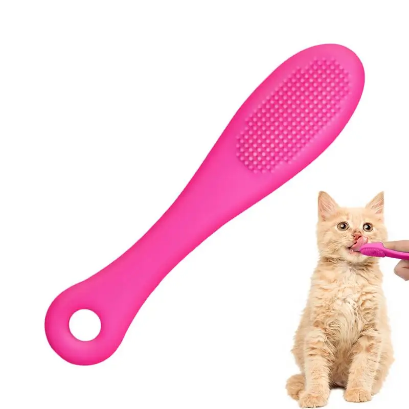 Silicone Cat Chin Scrubber Soft Grooming Brush for Cat Chin Acne Non-Slip Multifunctional Finger Pet Supplies Cleaning Brush