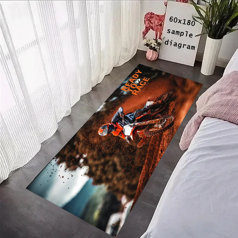 Ready TO Race K Off Road Motorcycle Parking Carpet Polyester Racing Moto Carpets Anti-slip Mat Bedside Hallway Rugs Display Mat