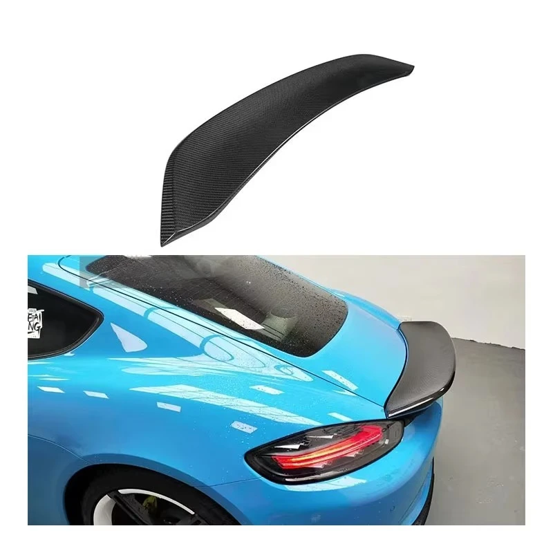 

New Cayman Boxster 718 982 Dry Carbon Fiber Rear Spoiler with Bumper Exhaust for