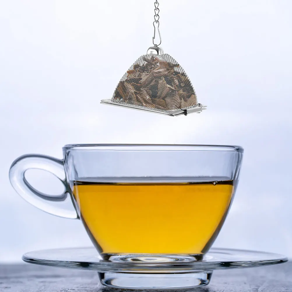 

2Pcs Stainless Steel Tea Strainer Pyramid Shape Infuser for Loose Leaf Green Rose Tea Scented Herbal Spices Juices Cooking
