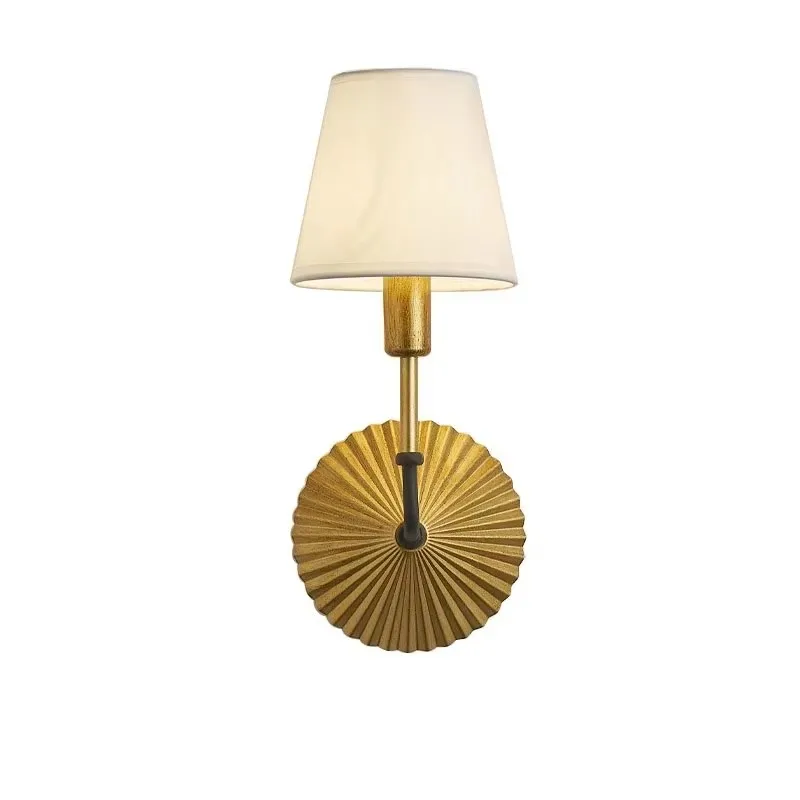‌Vintage Industrial Wall Sconce Single Head Handwoven Linen Shade Bedside Lamp for Hotel Corridor Hygge Reading Nook E14 Bulb