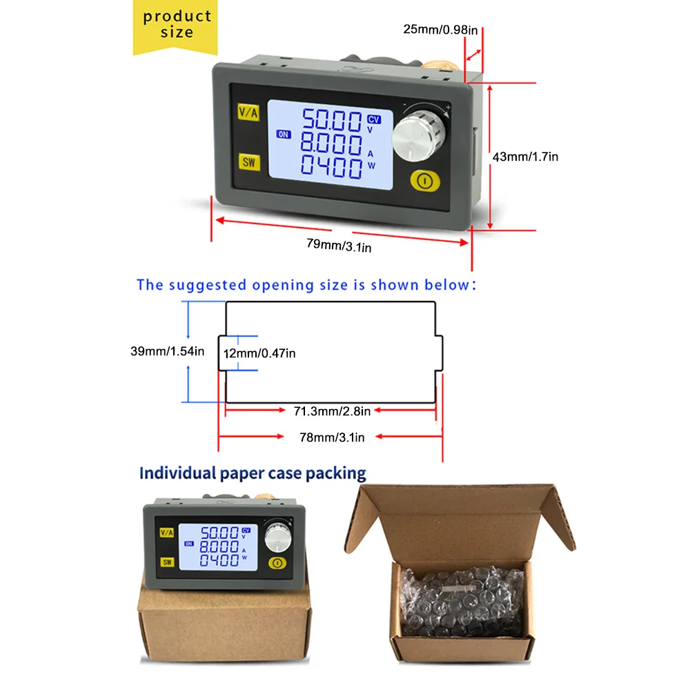 DC Buck Boost Converter, Step Up Down, Controle Digital, Regulador de Tensão, Módulo Transformador, Laboratório de Alimentação, XY5008E, 6-55V