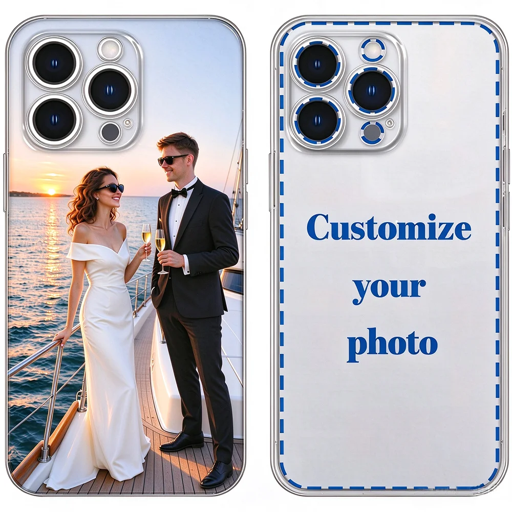 Funda de teléfono personalizada para iPhone 18Pro 18 17 16 15 14 13 12 11 Pro Max Plus Mini X XS SE XR 17e 16e Air, cubierta transparente con foto DIY