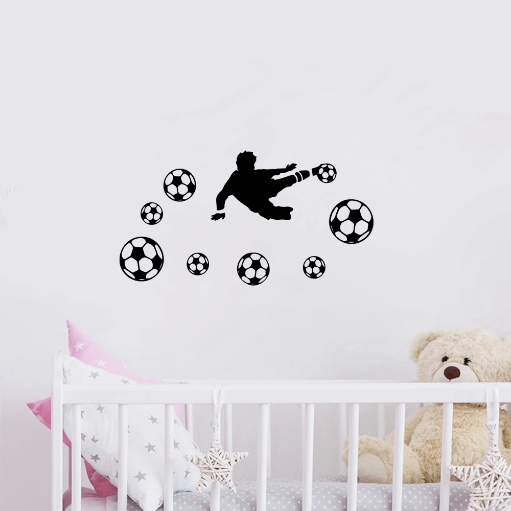 1 pc wonderful football player Sticker Wall Sticker Pvc Wall Art Stickers Modern Fashion Wallsticker Waterproof Wall Art Decal