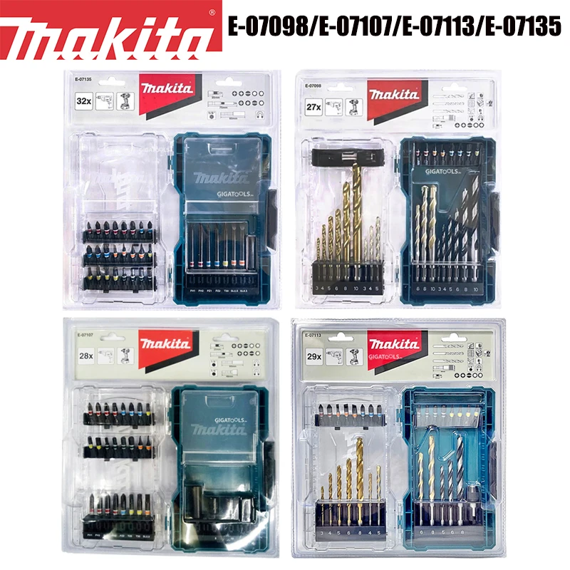 Makita E-07098 E-07107 E-07113 E-07135 Tool Accessories Sets Bits Socket Support Twist Drill With Small Tough Case Combination﻿