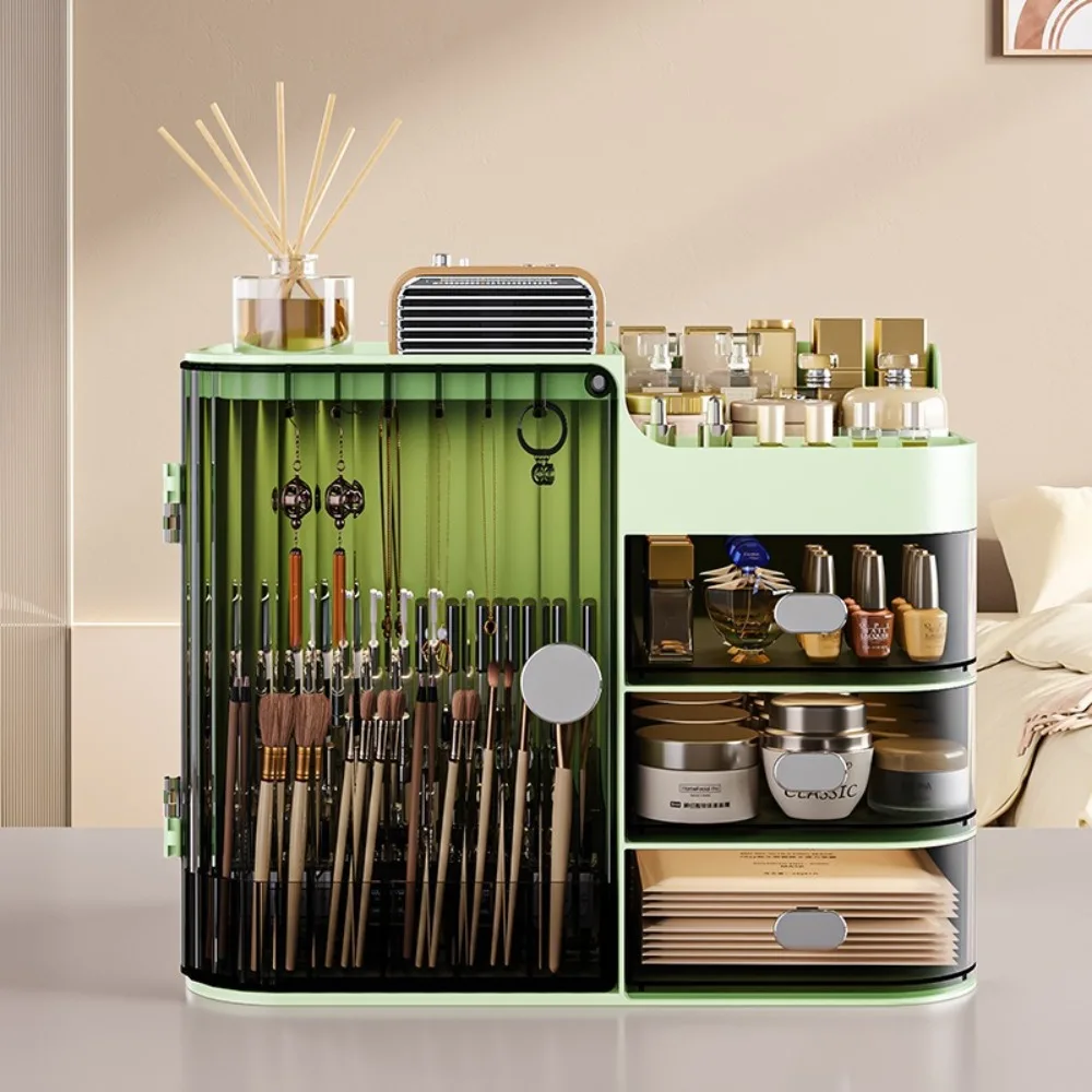 

Makeup Storage Box Dressing Table Storage Drawer Type Desktop Cabinet Lipstick Large Capacity Transparent Durable Storage Box