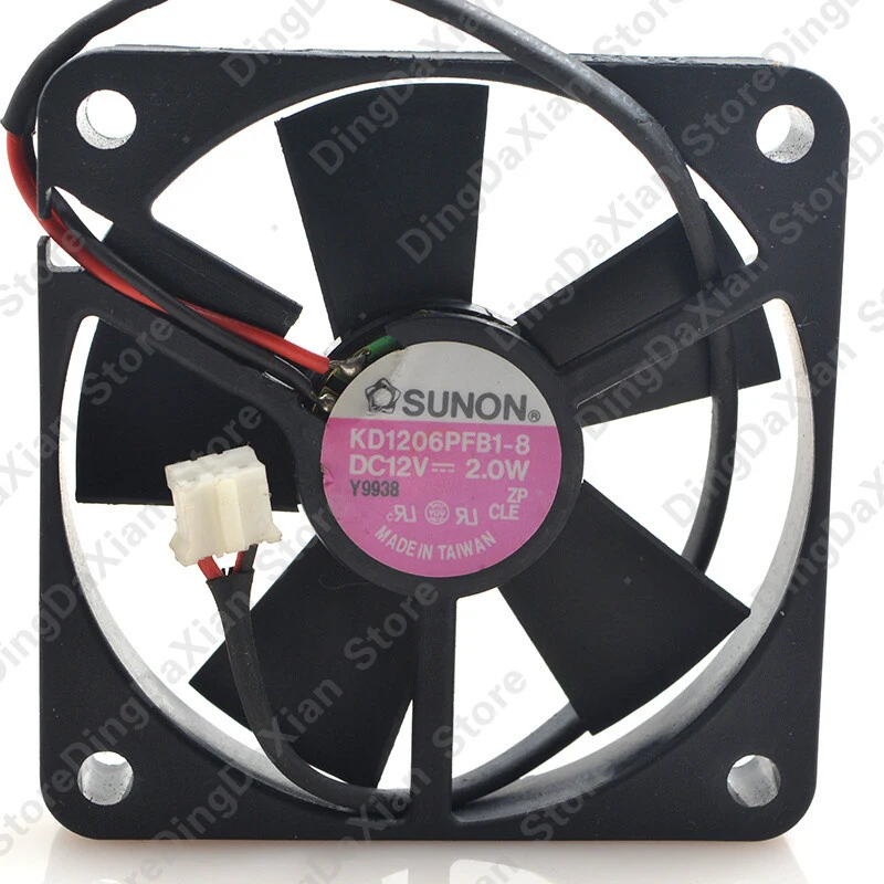 x For 1pcs SUNON KD1206PFB1-B 12V 2.0W 6010 6CM 2-wire ultra-thin cooling fan 2pin new
