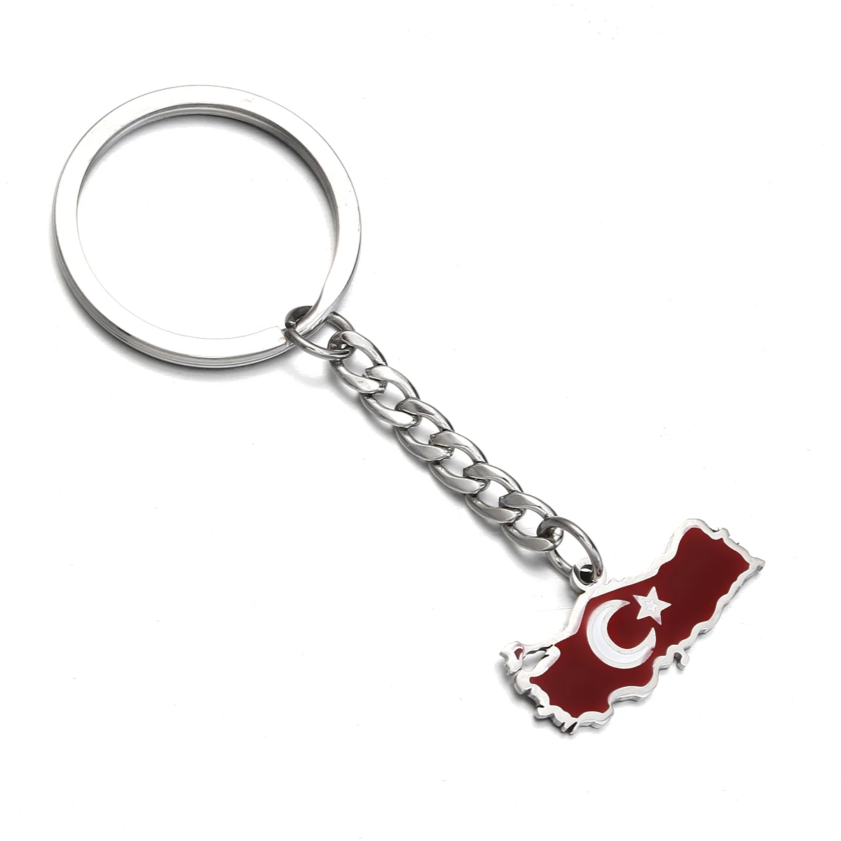 Stainless Steel Turkey Map Flag Keychain Women Turkish Jewelry Turkiye Cumhuriyeti