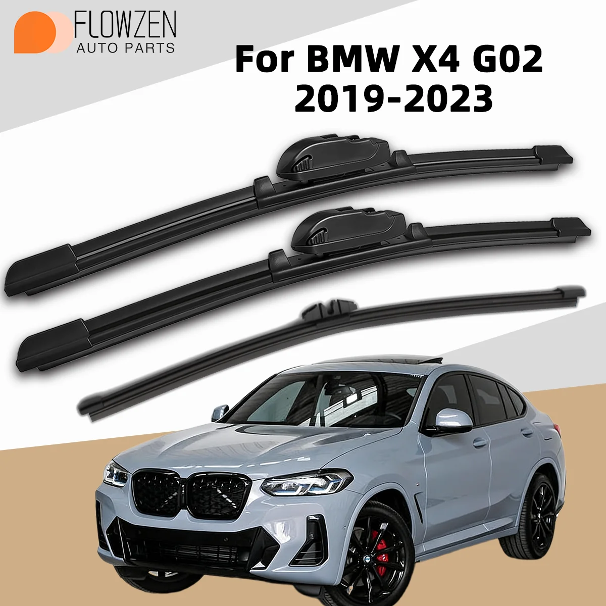 

Комплект задних и передних стеклоочистителей FLOWZEN (1/3 шт.) для BMW X4 G02 2019-2023, аксессуары для автомобиля