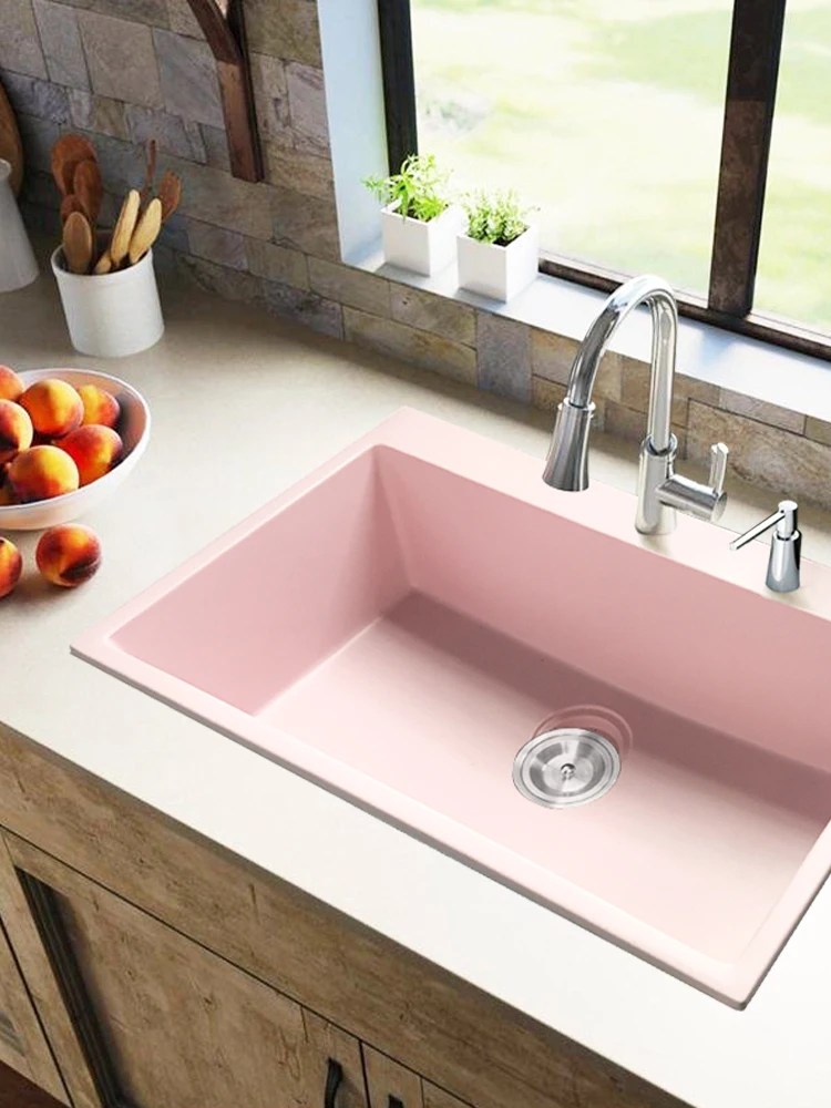 Quartz stone large single slot bar basin, middle island basin, kitchen under counter, color dishwasher, vegetable basin