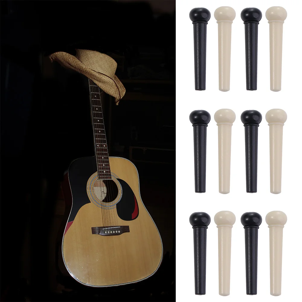 12pcs Acoustic Guitar Bridge Pin Fixed Tuning Tone Durable Tailpiece Performance School String Nail Pegs Musical Instruments