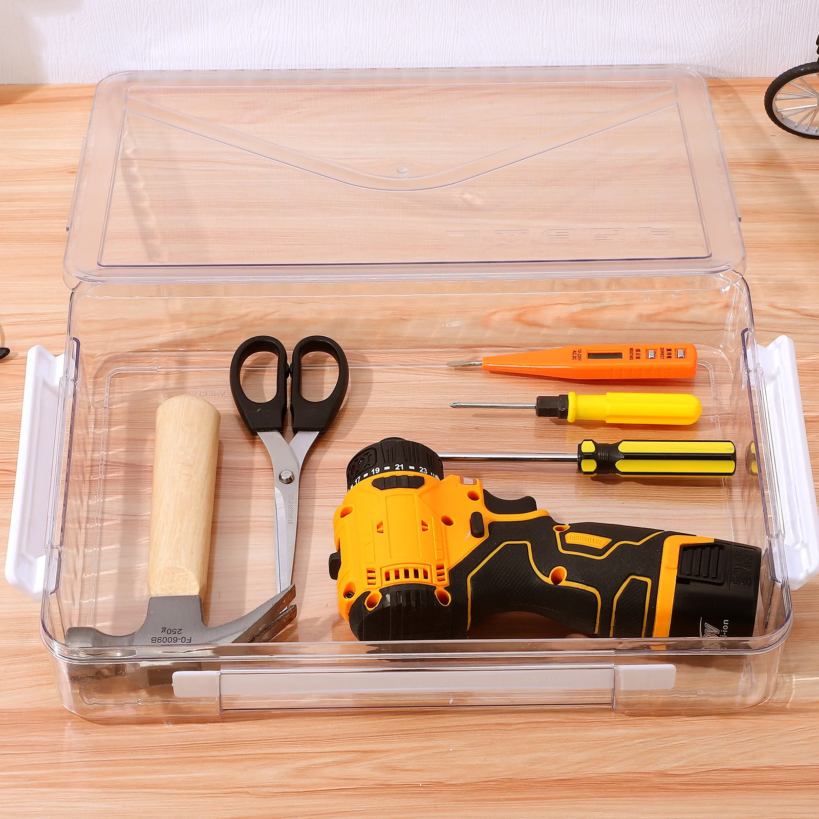 1pcs Transparent File Large Capacity Plastic Document Storage Box For Papers Certificates Photos Clear Organizer Portable File