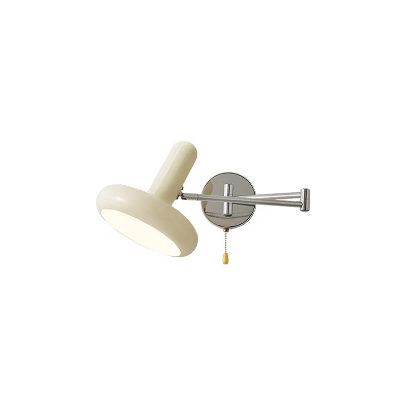 

Rocker arm bedroom bedside living room Nordic creative with switch cream wind study reading wall lamp