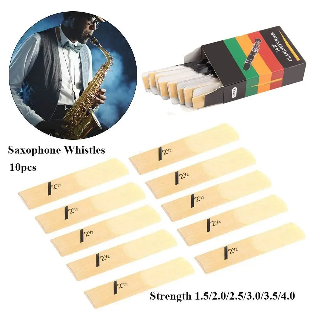 New 10Pcs Saxophone Whistle 1.5/2.0/2.5/3.0/3.5/4.0 Bb Clarinet Reed Alto Strength Wind Instrument Accessories Clarinet