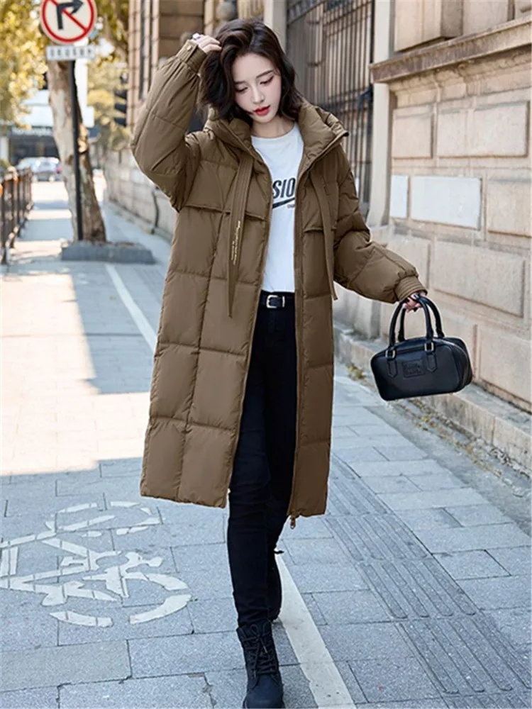 

Fashion Over Wear New Cotton-Padded Jacket Female Korean Large Size High Quality Hooded Down Coat Women Parkas Long Outer Wear