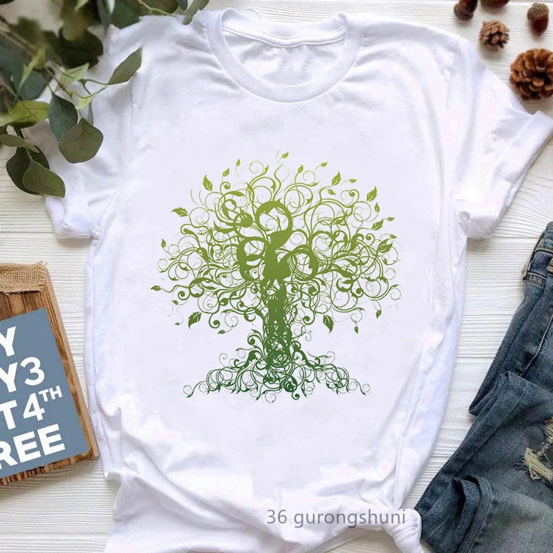 Camiseta con estampado de árbol de Yoga para mujer, camiseta de manga corta a la moda de verano para mujer, camiseta de meditación de Chakra de