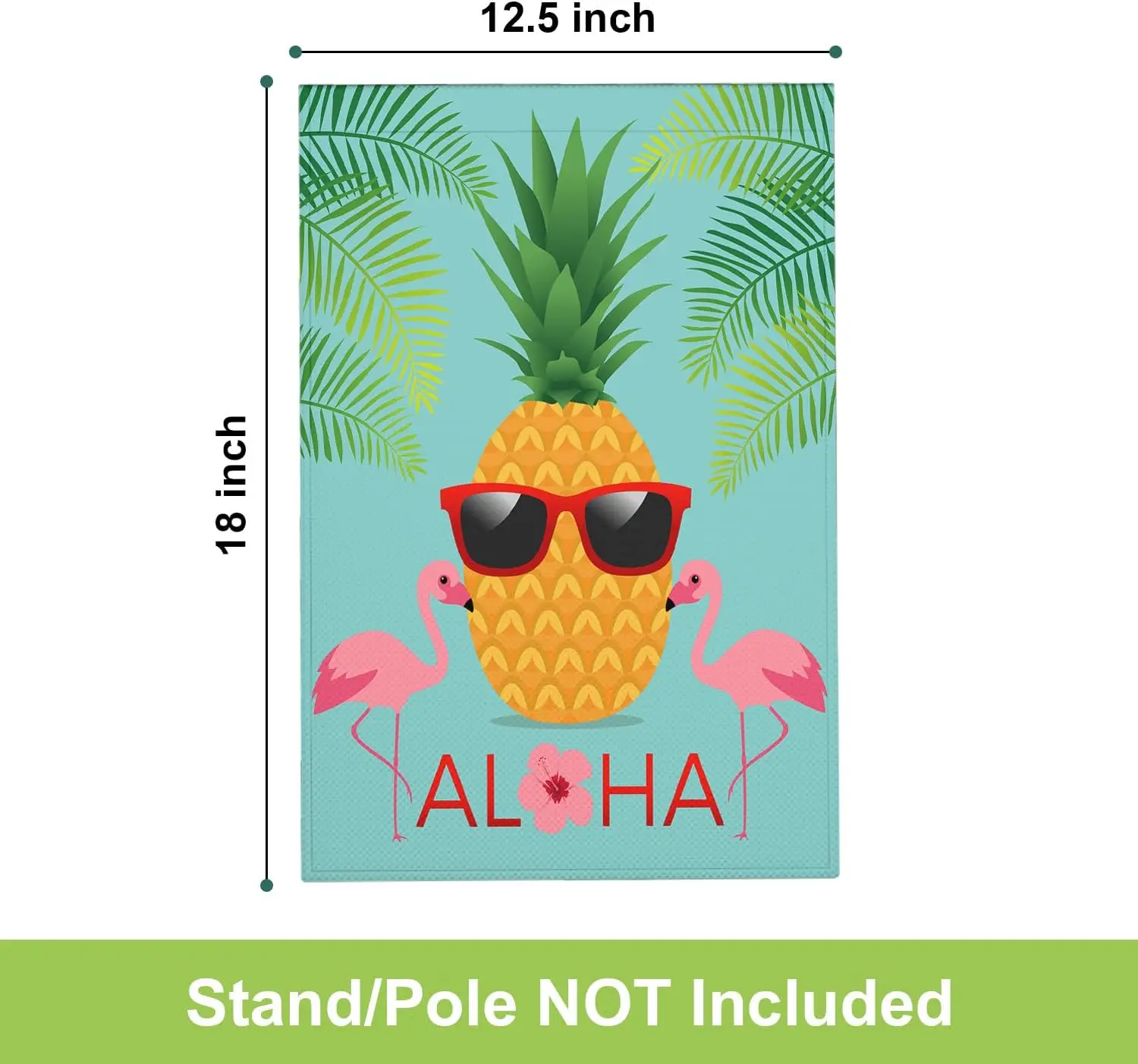 HGOD DESIGNS Pineapple Sunglasses Garden Flags for Outside Pink Summer Holidays Party Flamingo Aloha Palm Leaf Small Yard Fl uui