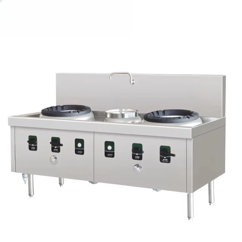 Durable Stainless Steel Commercial Gas Wok Stove with Dual Ignition Pins customized