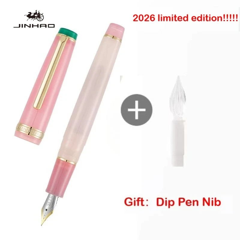 

JINHAO 82 Fountain Pen Macaron Color With Glass Pen Tip Set Rose Gold Clip Calligraphy Pen Stationery School Office Supplies