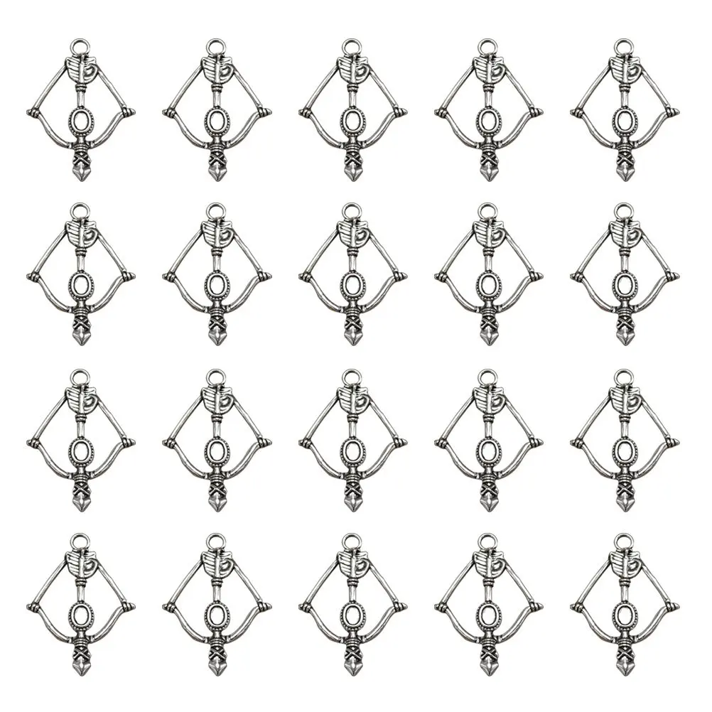 20Pcs Alloy Bow Arrow Charm Pendants DIY Jewelry Making Set Perfect for Necklace Bracelet Dangle Scrapbooking Keyring Anklet view 2