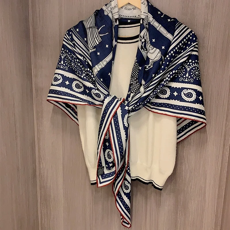 Lenço de lã grossa para mulheres, xale, grande quadrado pashmina, lenços, envoltórios, capa, poncho, outono, casaco de inverno, 53x53, 2024