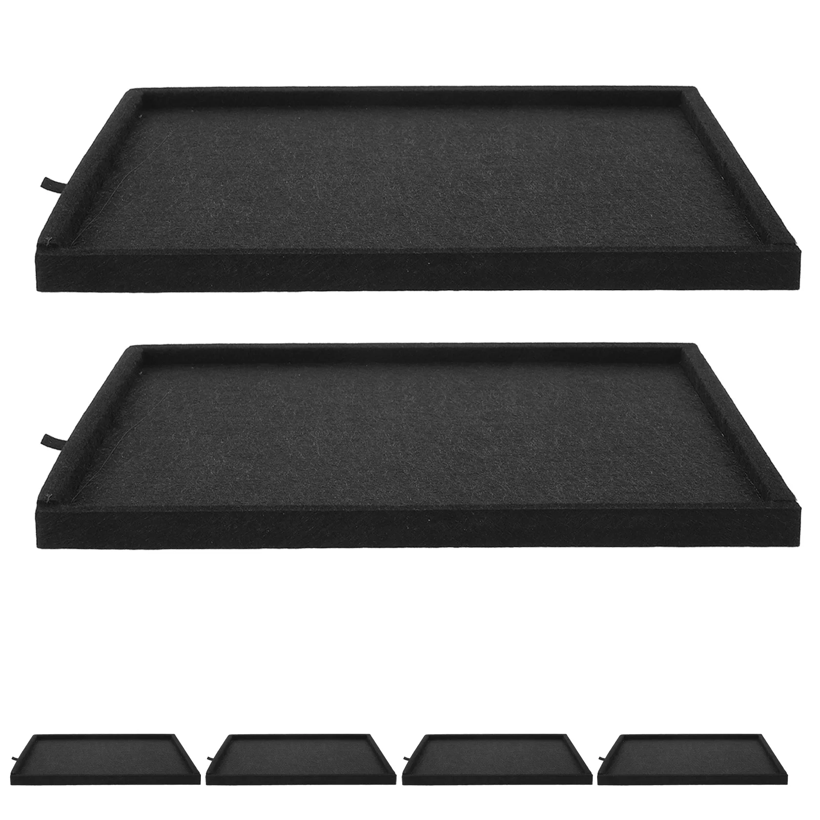 

6pcs Puzzle Sorting Trays Stackable Jigsaw Organizer For 1000 Pieces Black Felt Storage Tray Portable Puzzle Keeper Small Parts