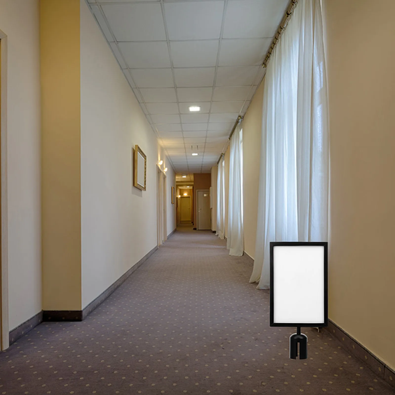 stanchion-sign-holder-metal-vertical-portrait-frame-retractable-belt-queue-barrier-crowd-control-display-holder-for-airport