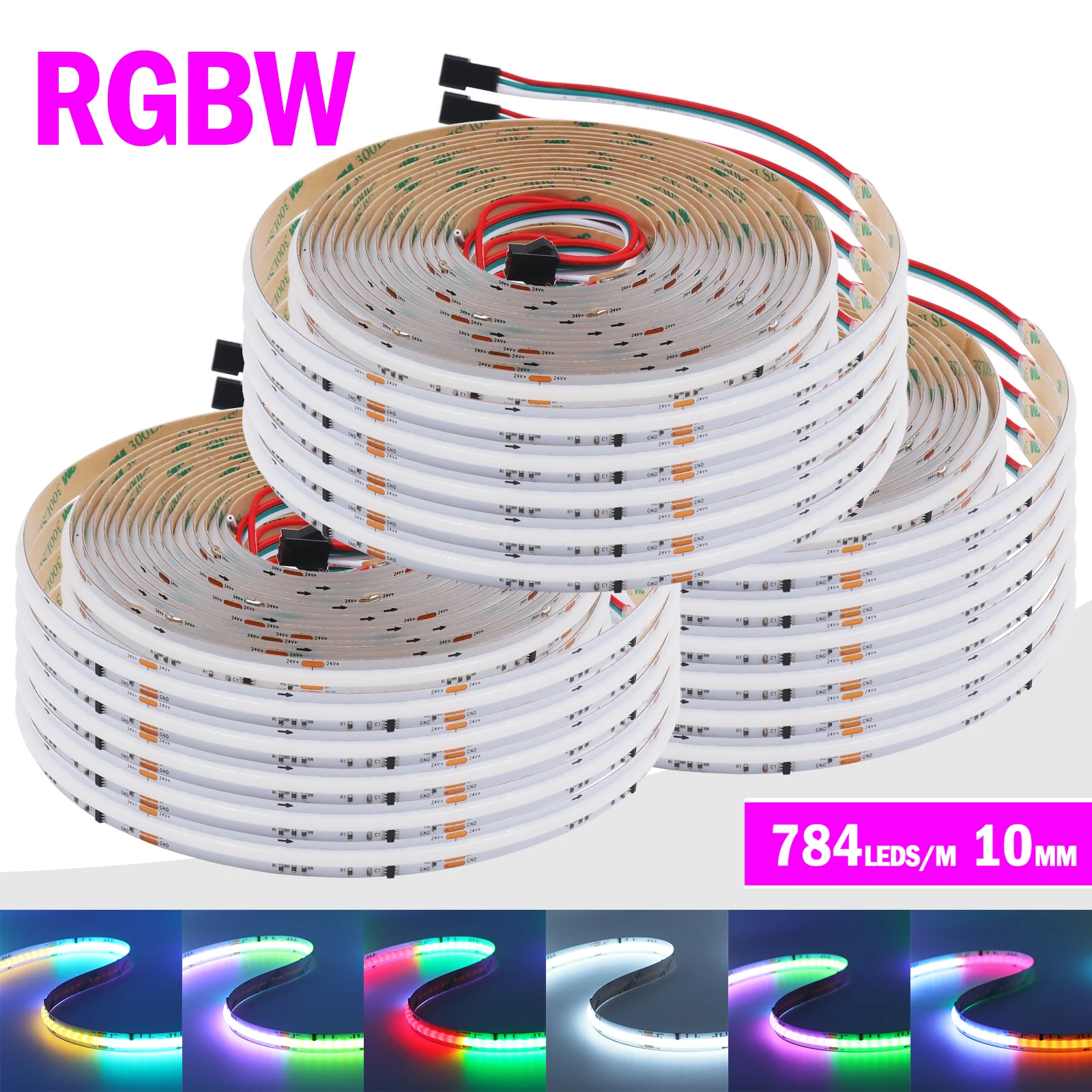 DC24V RGBW RGBWW COB LED Strip WS2811 RGB Full Color Flexible COB LED Lights 784LEDs/M Ribbon Tape Diode Room TV BackLight 5M