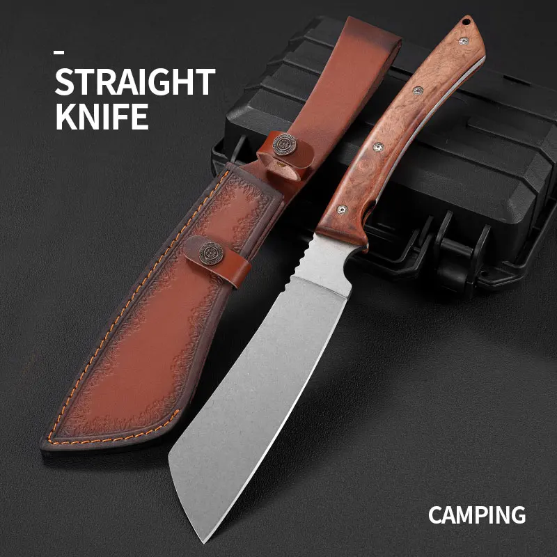 1pc，Outdoor camping knife, chopping wood knife, obstacle removal cleaver, outdoor adventure knife, portable knife, hunting knife