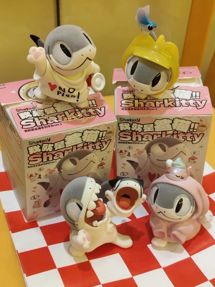 

Фигурка Shar Kitty Ver.1 серии, флокирующая слепая коробка, загадочная коробка, кавайная фигурка животного, украшение для рабочего стола, украшение, игрушка, подарки, натуральная