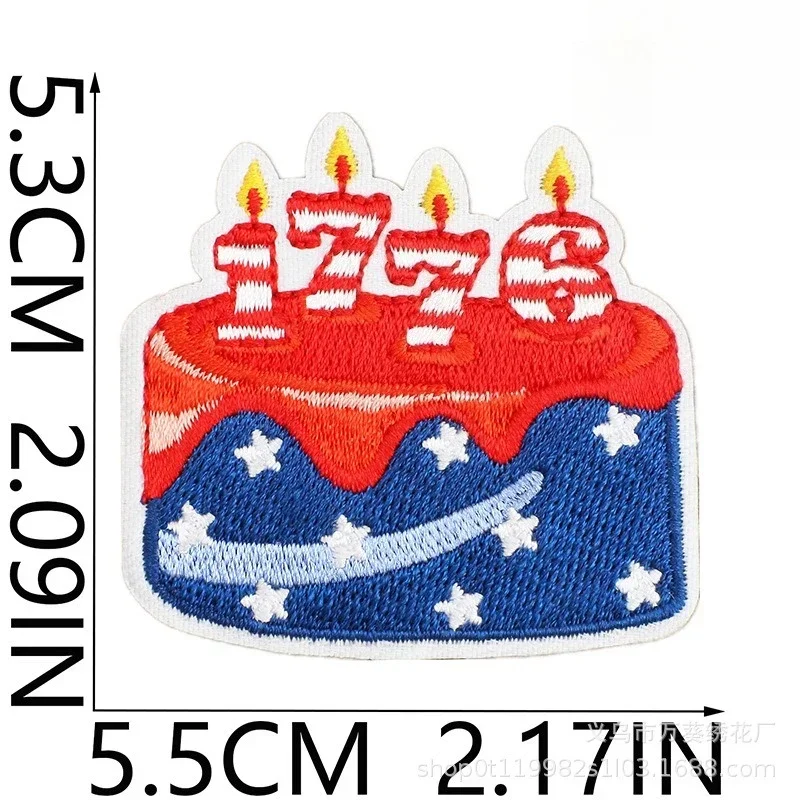 American National Day Cake Embroidery Cloth Sticker Bag Decoration Patch Sticker Independence Day Love Eagle Computer Embroidery