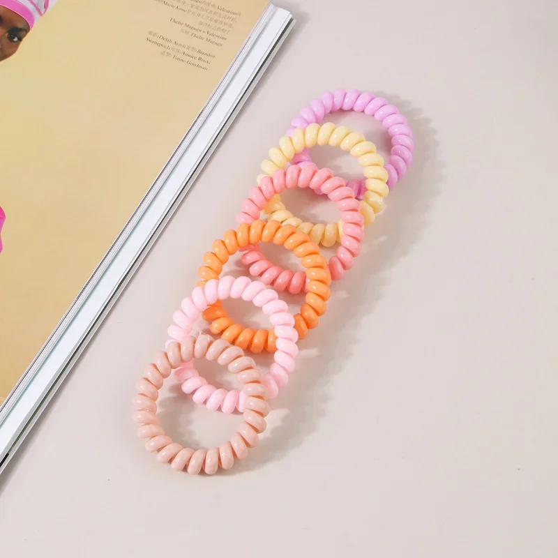 47 Styles Korean Summer Telephone Wire Elastic Hair Rope Frosted Spiral Cord Rubber Band Hair Tie Stretch Accessories Ornaments