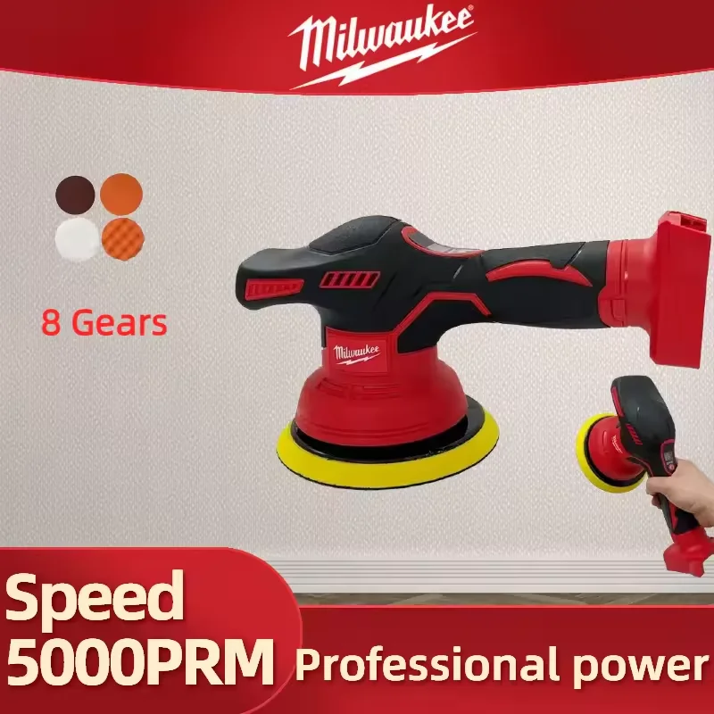 

Milwaukee NEW Cordless Car Polisher Variable Speed Up to 5000RPM Car Polishing Waxing 8 Gears Digital Display Electric Polisher