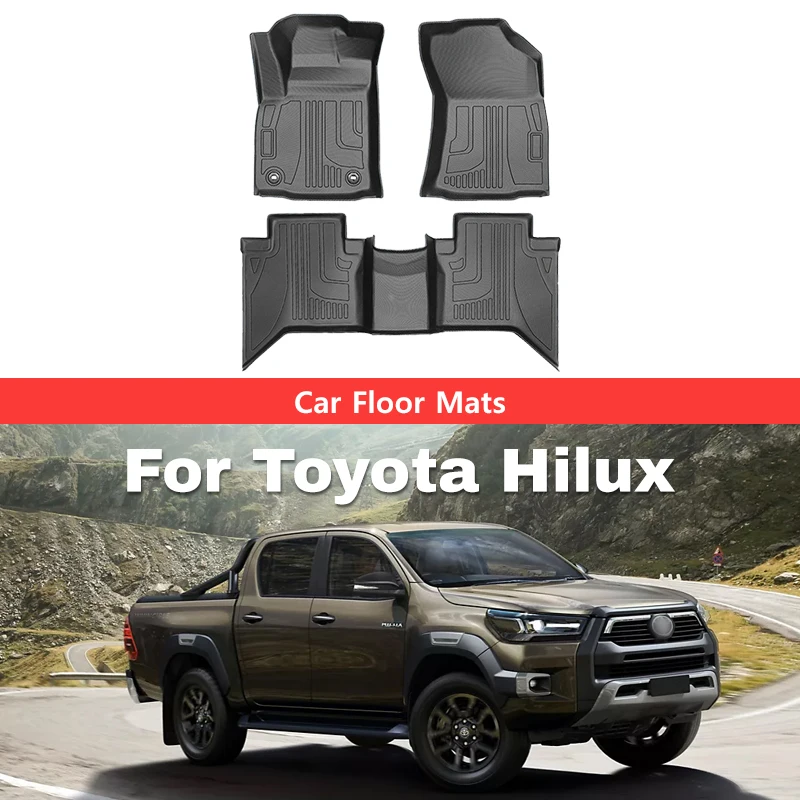 

Floor Mats for Toyota Hilux 2015-2023 All-weather Waterproof Non-slip Wear-resistant Trunk Liners Cargo Liner Protective Pad